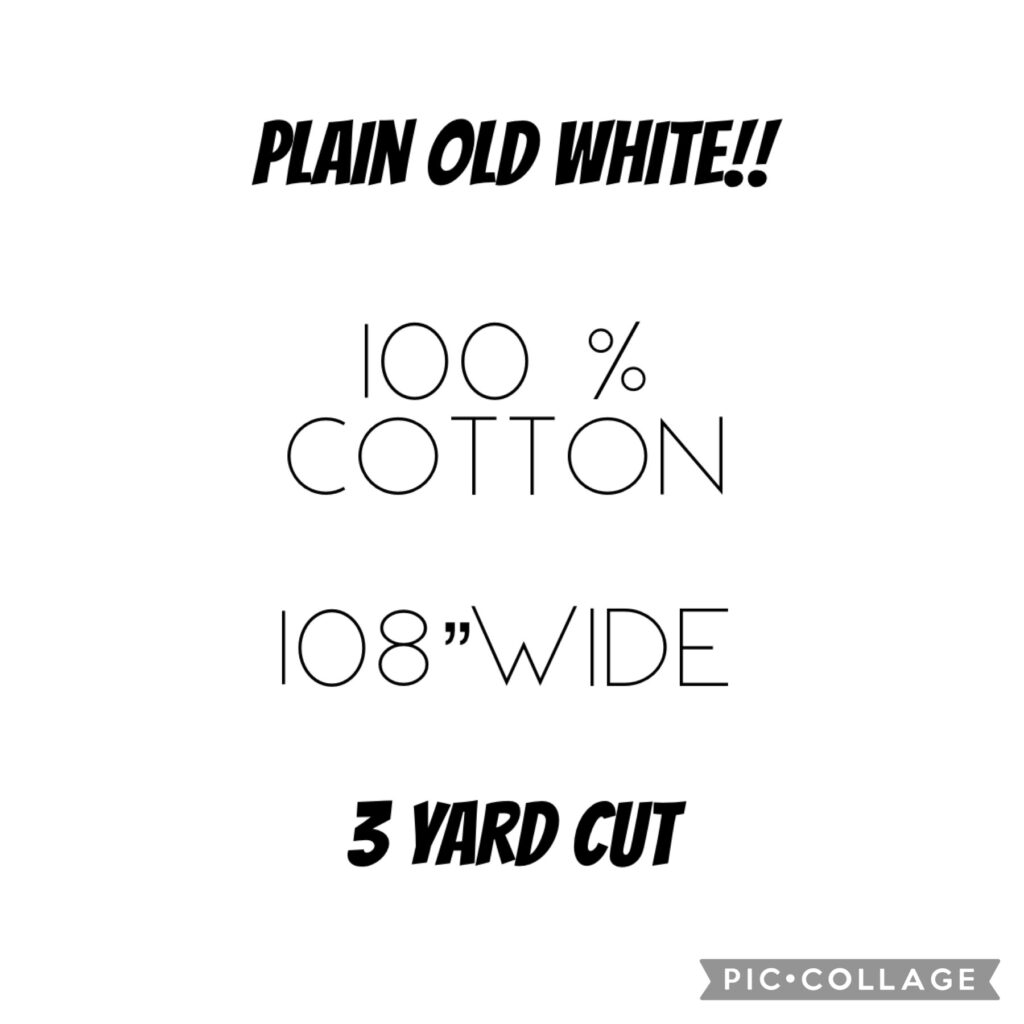 Wide Backing – 3 Yard Cut – Plain White – Notions for the Quilter